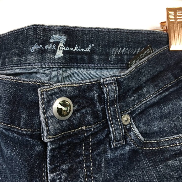 7 for All Mankind Gwenevere skinny ankle jeans dark blue denim wash Size 24 - Picture 3 of 6